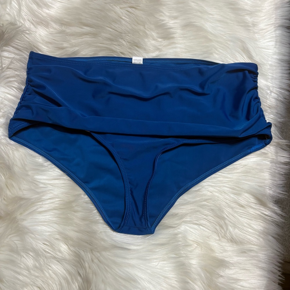 Blue High-Waisted Bikini Bottom